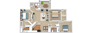 a floor plan of a house with a bedroom and a living room