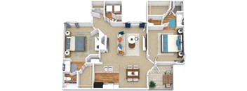 a floor plan of a house with a bedroom and a living room