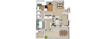 a floor plan of a house with a bedroom and a bathroom