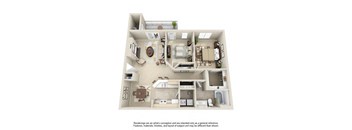 a floor plan of a house with a bedroom and a living room