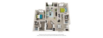 2 bedroom floor plan  the villas at spring creek apartments