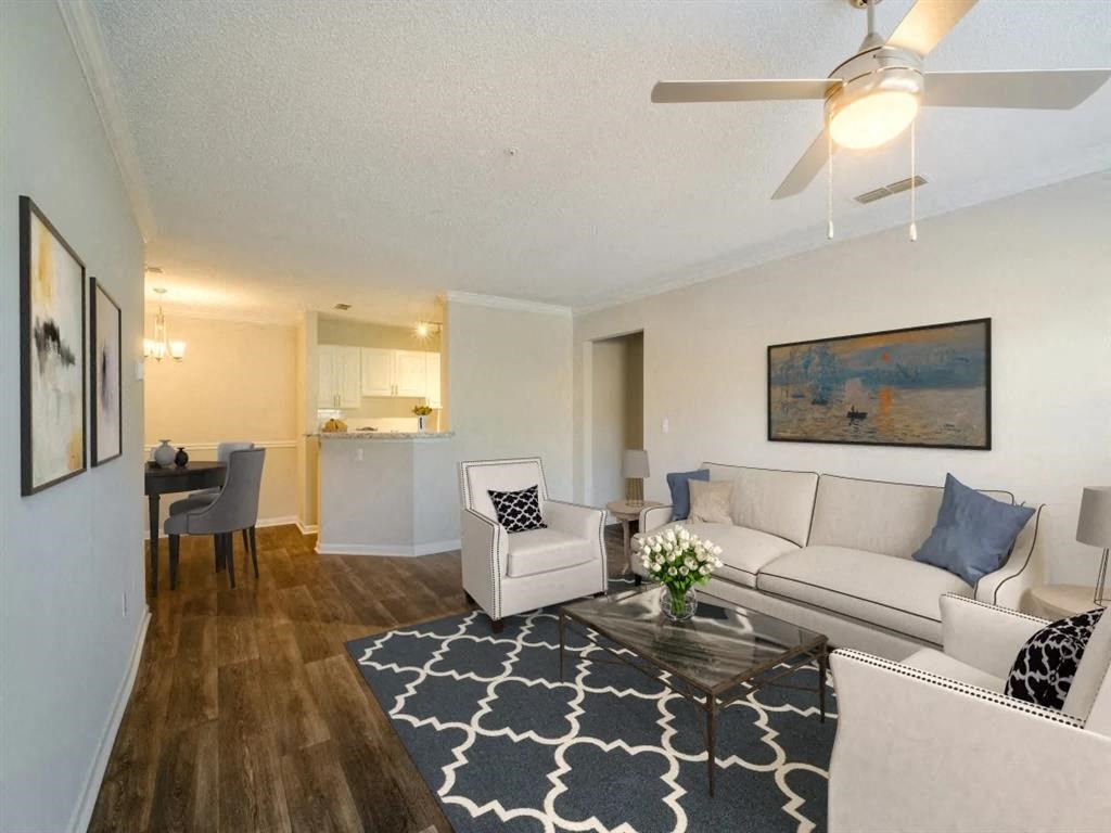 a living room with a couch and a coffee table