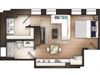 Studio 1 bathroom Crimson Floor Plan Studio 1 bathroom Crimson Floor Plan at The Tower, Alabama, 35401