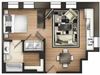 1 bedroom 1 bathroom B Heritage Floor Plan 1 bedroom 1 bathroom B Heritage Floor Plan at The Tower, Tuscaloosa, AL, 35401