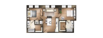 2 bedroom 2 bathroom Tradition Floor Plan at The Tower,  ApartmentsTuscaloosa