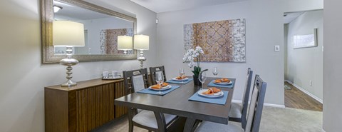 dining roomat Ascent Jones Apartments in Huntsville, Alabama