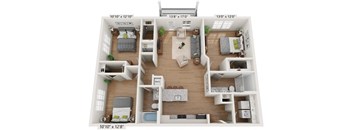 Classic apartment floor plan with private balcony/patio