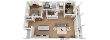 Cottage-style (1BR/1BA/Flex Space) home with covered porch, yard