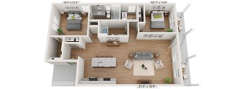 Cottage-style (2BR/2BA) home with covered porch, and yard.