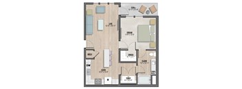 Arden2 one-bedroom, one-bathroom floor plan at Colina Weho in Birmingham, AL