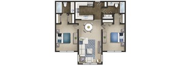 a floor plan of a two bedroom apartment