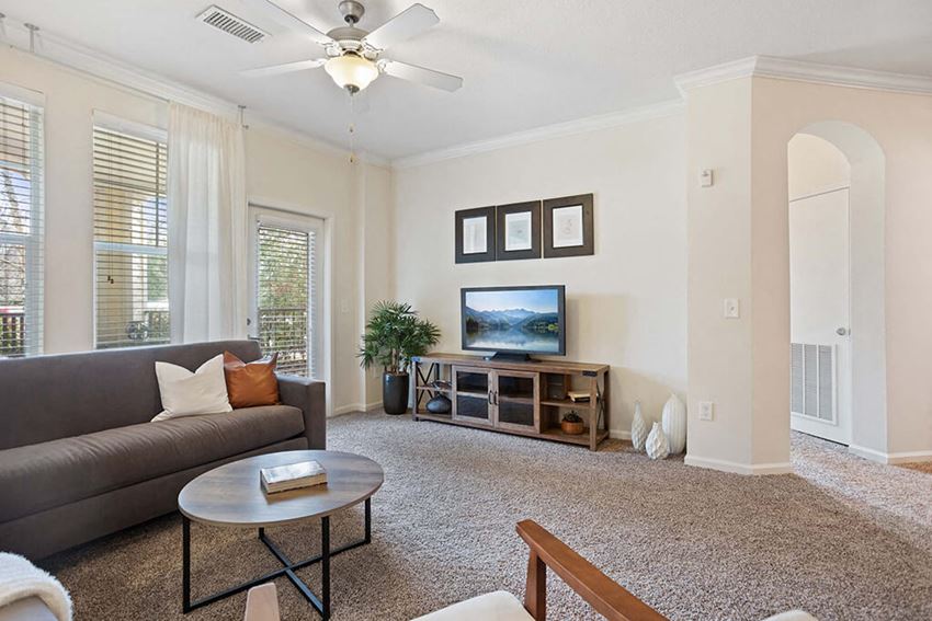 Open Floor Plan and Spacious Living Area at Tapestry Park, Virginia Living Room With TV at Tapestry Park, Chesapeake, 23320