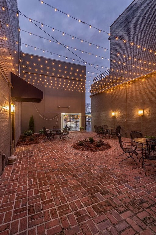 Courtyard View Ni Night at The Tower Apartments, Tuscaloosa, Alabama