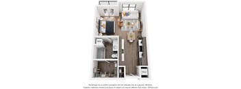 studio floor plan at Artisan Flats in Birmingham, AL