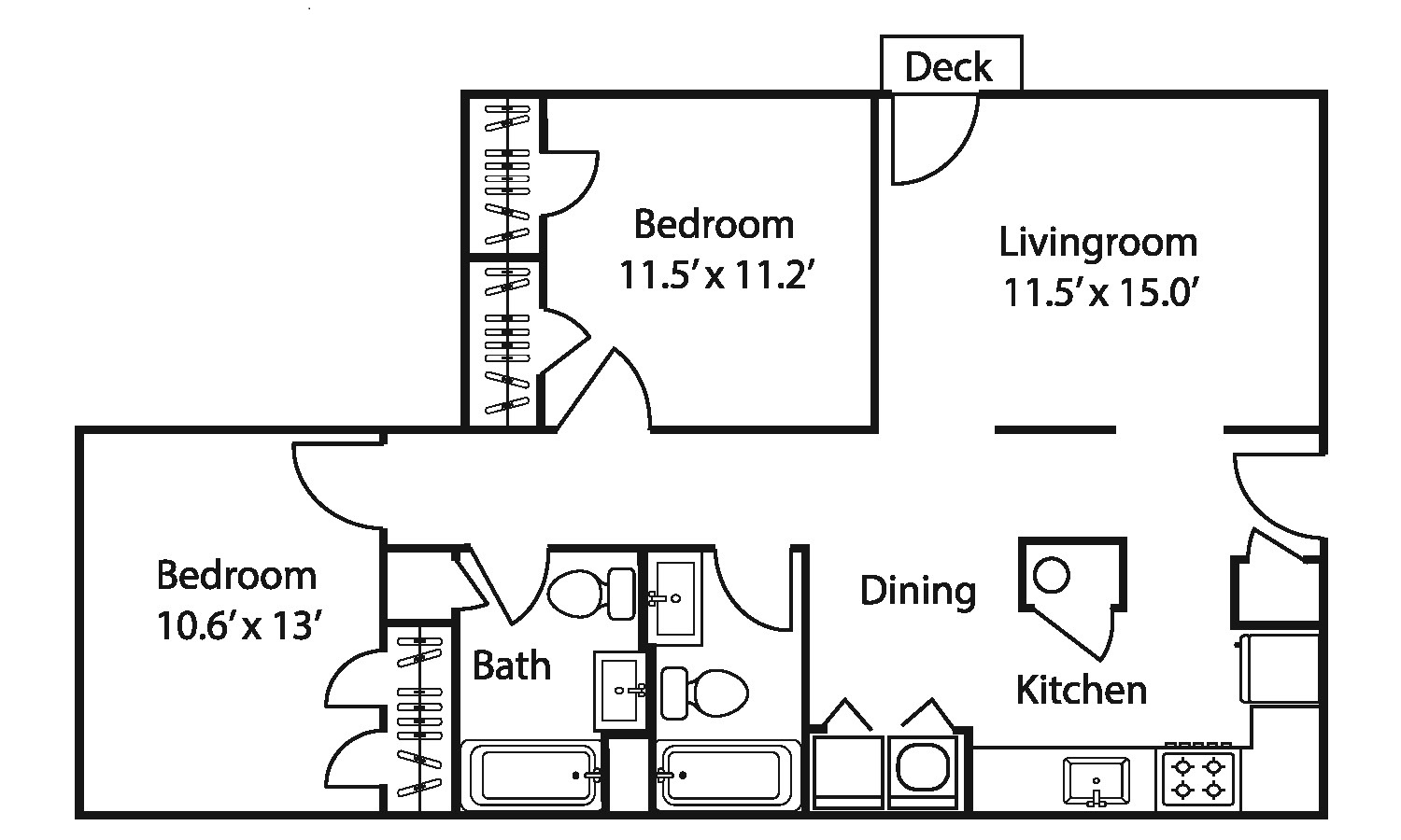 Donahue Two-Bedroom, One-Bath Apartment at The Avery at Auburn Apartments in Auburn, A