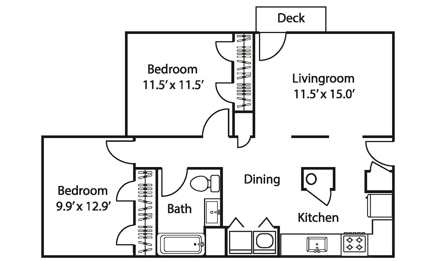 Magnolia Two-Bedroom, One-Bath Apartment at The Avery at Auburn Apartments in Auburn, A