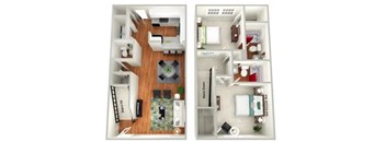 Azalea 2 bed 2.5 bath floorplan  at Sundance Creek Townhomes McDonough, GA
