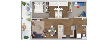 2 bedroom 2 bath Floor plan K at 20 Midtown, Birmingham, 35233