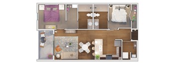 2 bedroom 2 bath Floor plan I at 20 Midtown, Birmingham, AL, 35233