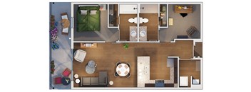 2 Beds 2 Baths floor plan at 20 Midtown, Birmingham, 35233