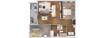 2 bedroom 2 bath Floor plan s at 20 Midtown, Birmingham, Alabama