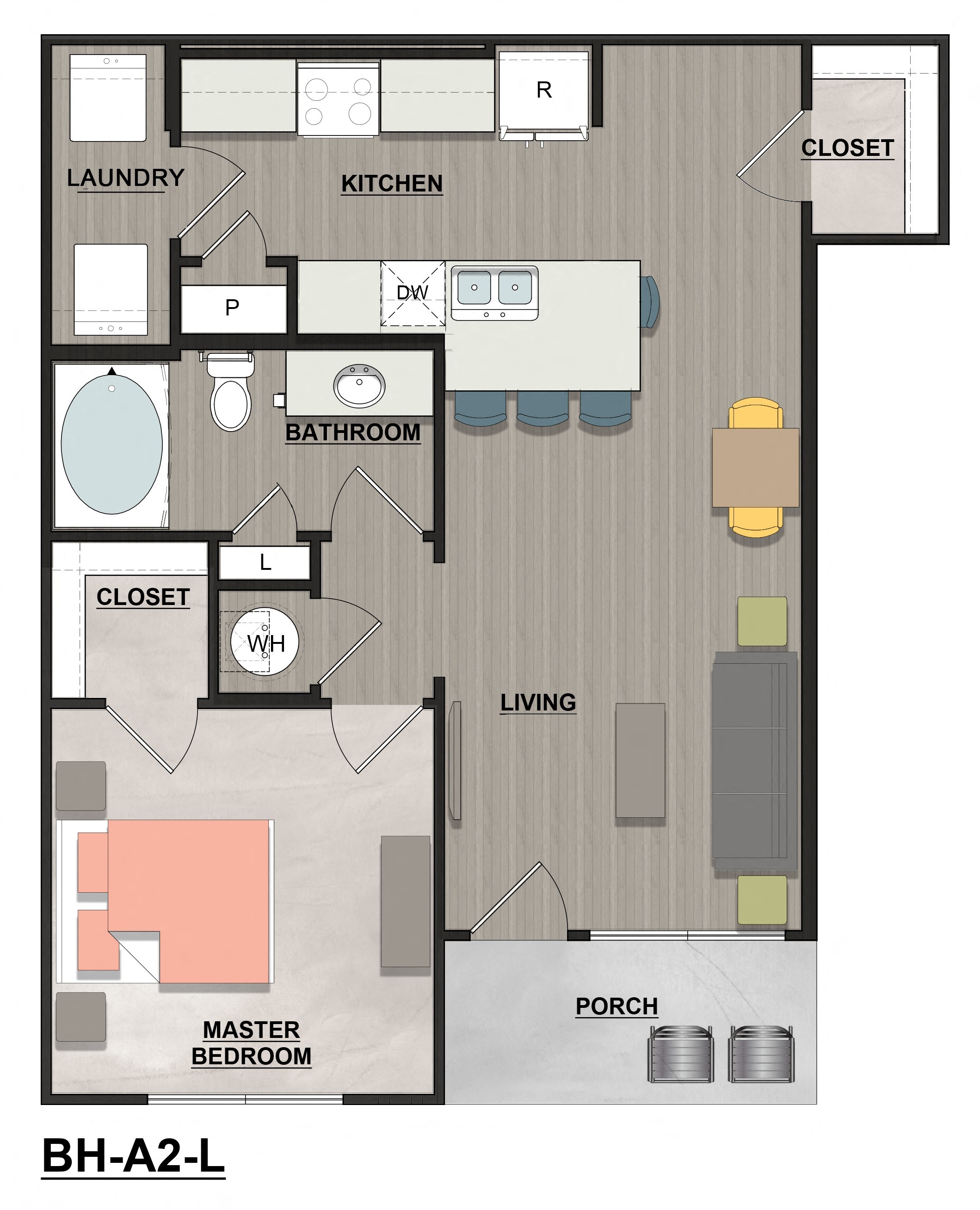 a floor plan of a room with a bedroom and a bathroom