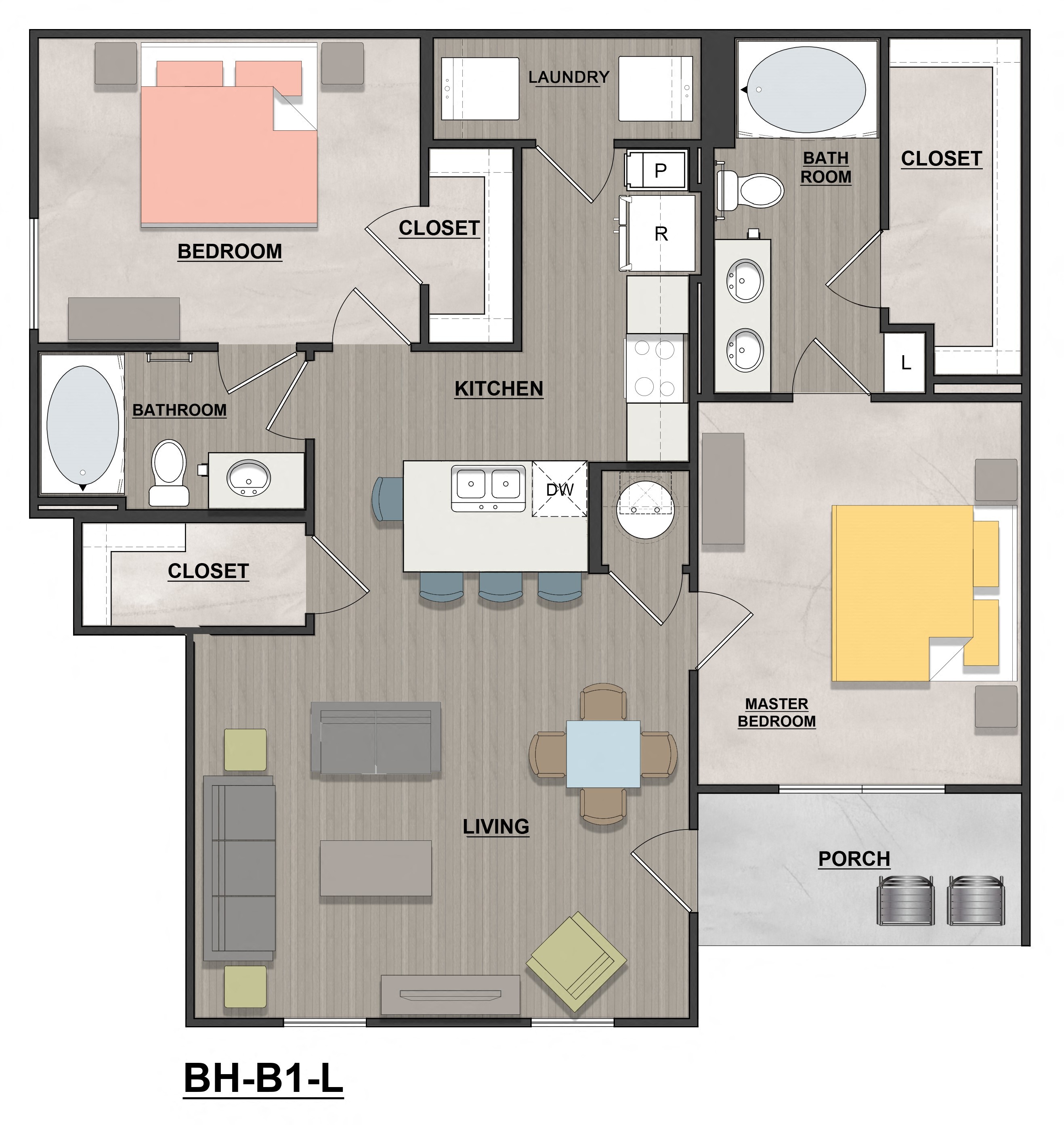 a floor plan of a home with a bedroom and a living room