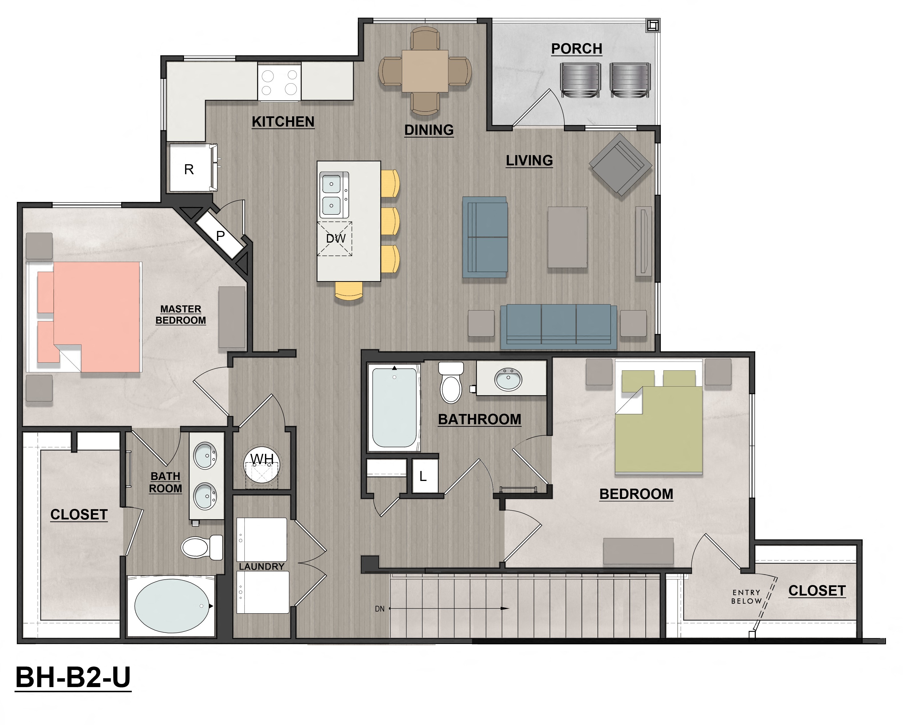 the 1122 floor plan with 2 bedrooms and 2 baths