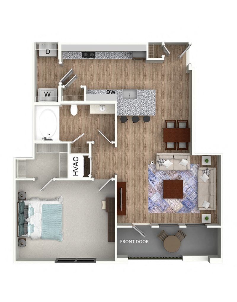 The Bedico 1 Bedroom, 1 Bathroom at The Collins at 1612 Versailles Business Pkwy, Covington, LA 70433