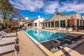 Sundeck and seating at Bon Haven Apartments in Spartanburg, SC Saltwater Pool at Bon Haven Apartments in Spartanburg, SC
