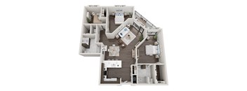 Bridgham two-bedroom, two-bathroom floor plan at 2020 Providence in Huntsville, AL