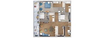 3 bedroom 3 bath floor plan at 20 Midtown, Birmingham