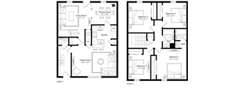 two floor plan of a house first and second floor