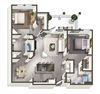 2 bed 2 bath Cocoplum floor plan