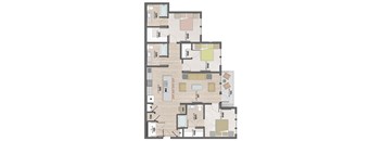 Coralie2 three-bedroom, two-bathroom floor plan at Colina Weho in Birmingham, AL