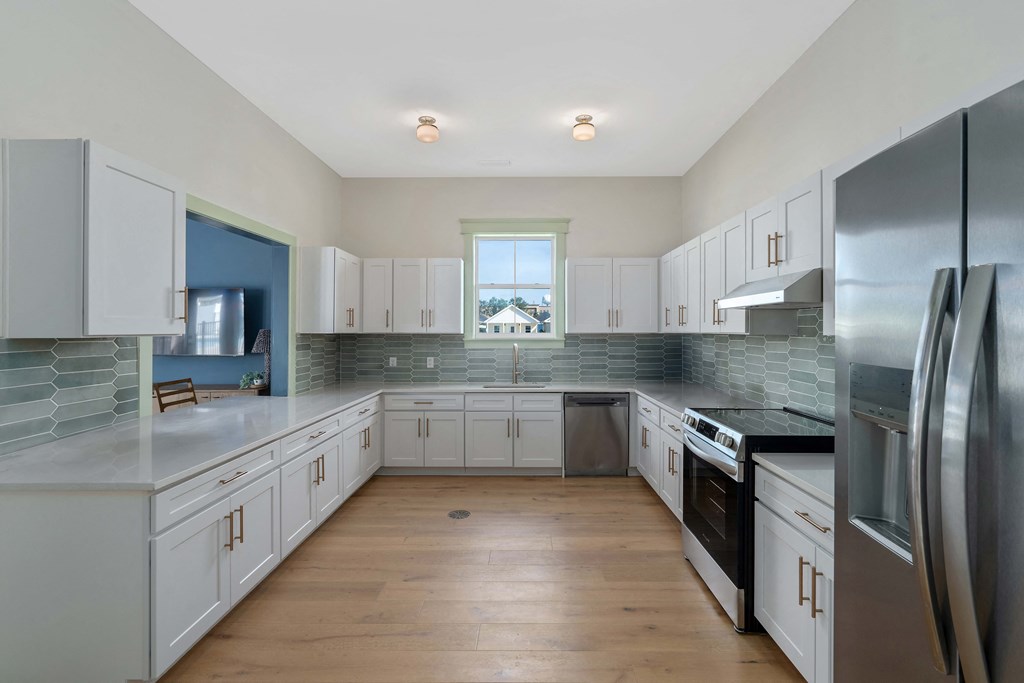 Clubhouse Kitchen at Cottages at Foley Farms Apartments in Foley, AL