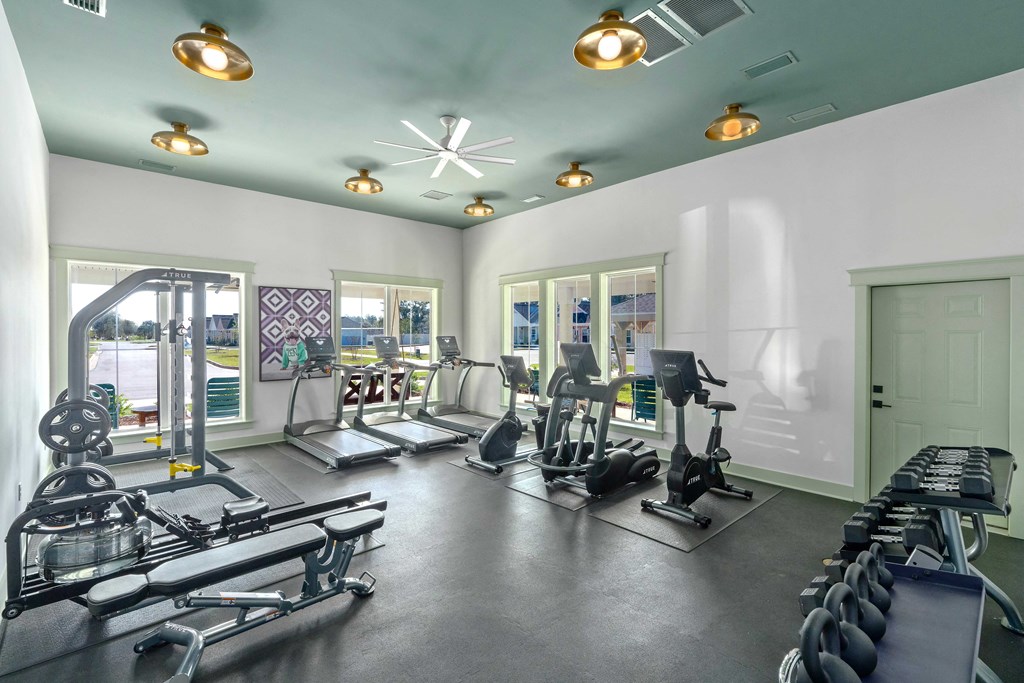 24-hr Fitness Center at Cottages at Foley Farms Apartments in Foley, AL