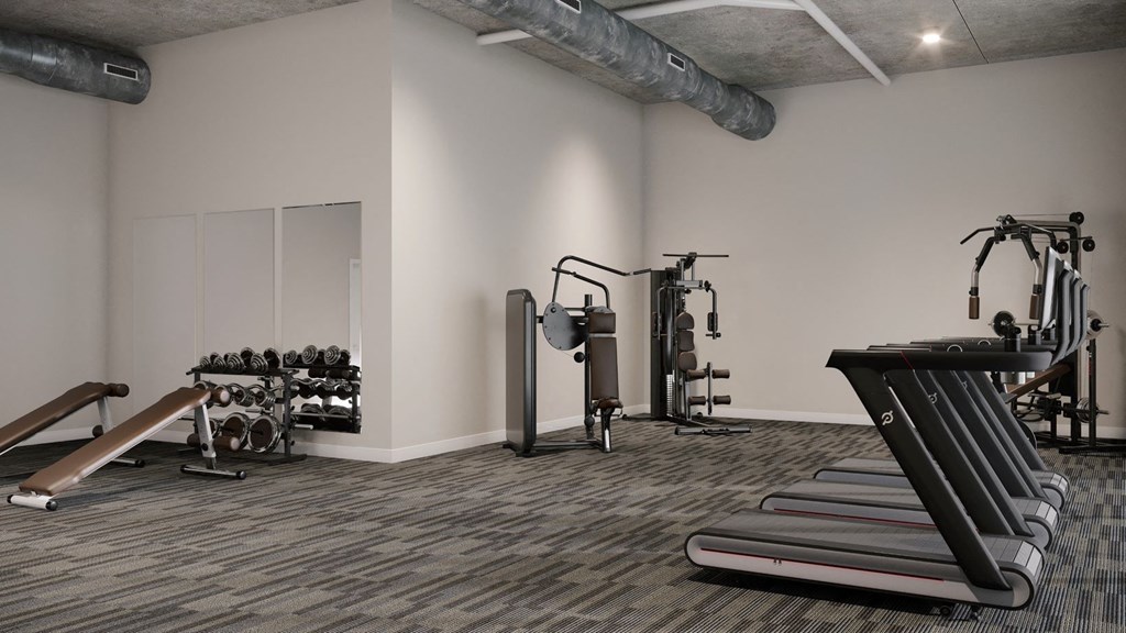24-Hr Fitness Center gym-quality fitness center at Wesley Place Apartments in Indianapolis, Indiana