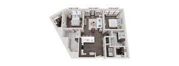 Gates Mill, two-bedroom, two-bathroom floor plan at 2020 Providence in Huntsville, AL