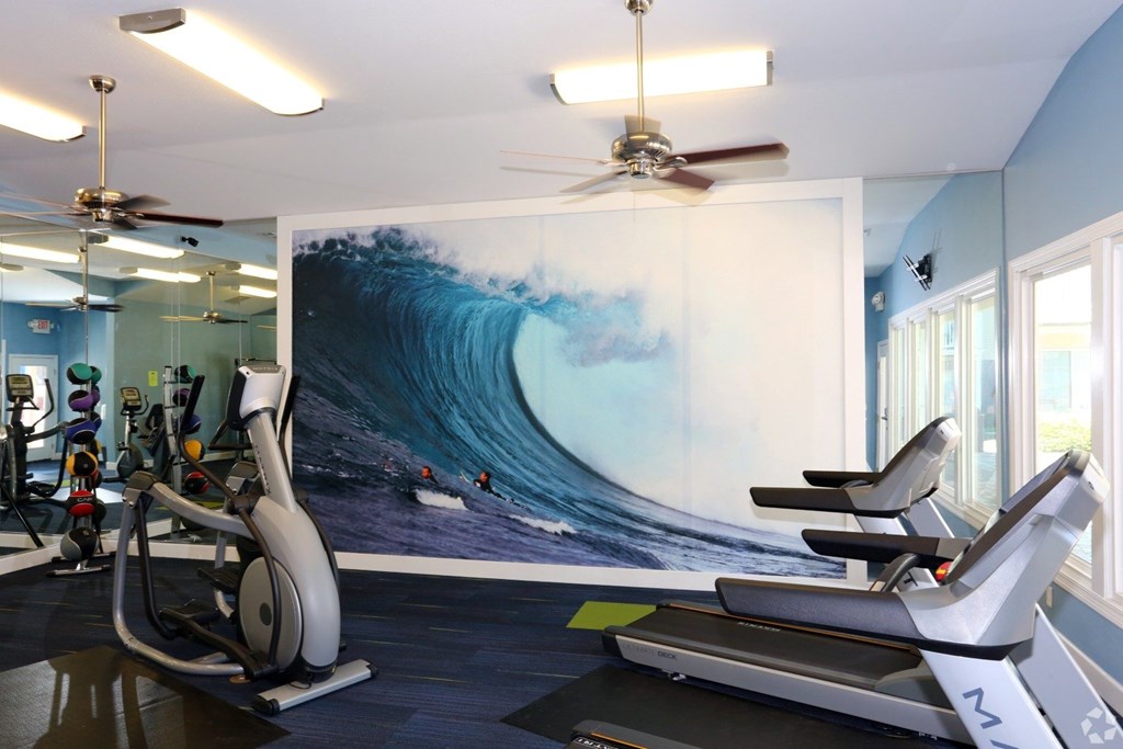 Fitness center  at Grande View Apartments in Biloxi, M