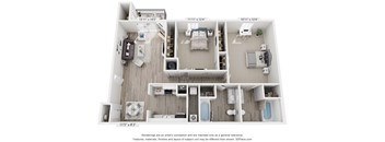 Dogwood Floor Plan - Two bedroom, Two bathroom  at Grande View Apartments in Biloxi, MS