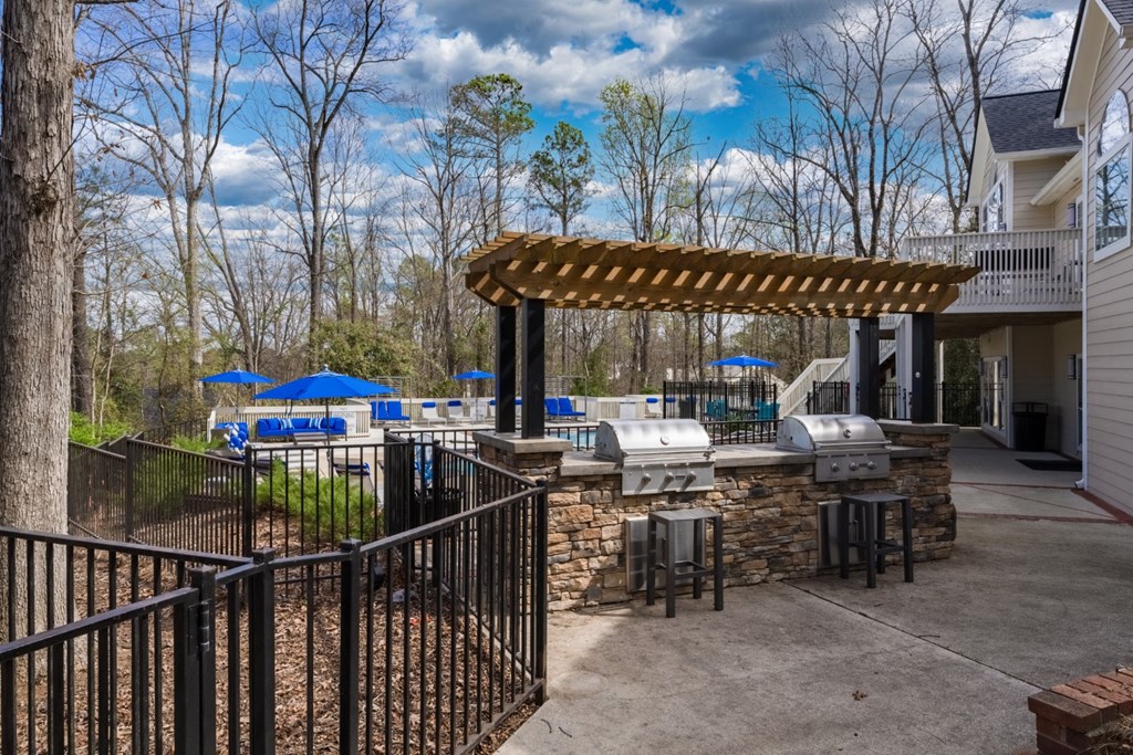 Community outdoor grills at Summerchase at Riverchase in Hoover, Alabama.