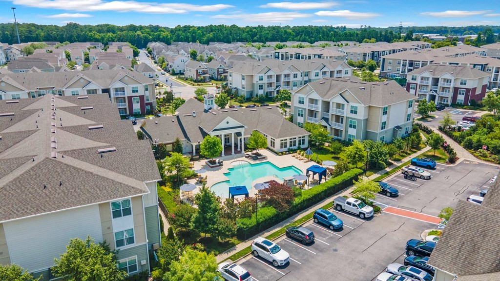 Pool and Large Parking Space at Hampton Roads Crossing, Suffolk, Virginia