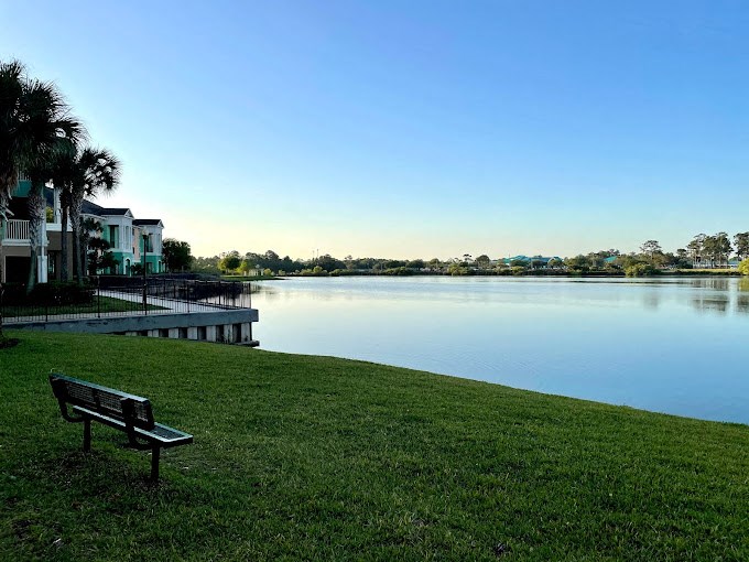 Stocked lake at Legacy at Crystal Lake Apartments in Port Orange, Florida