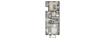 a floor plan of a bedroom apartment