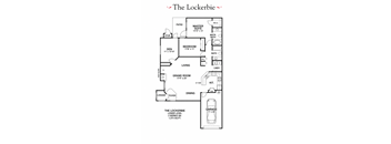 A floor plan for a 3 bedroom apartmentwith a garage