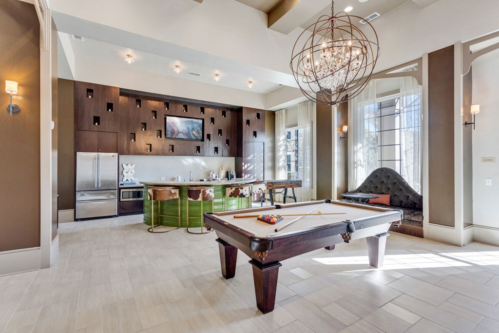 Billiards Table and Resident Lounge In Clubhouse at Tattersall Chesapeake, Virginia, 23322