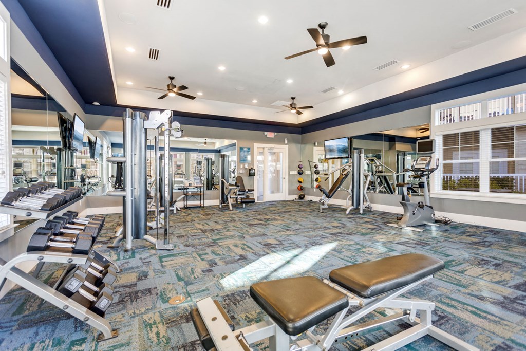 Fitness Center With Cardio and Resistance Equipment   at Hampton Roads Crossing, Suffolk, Virginia