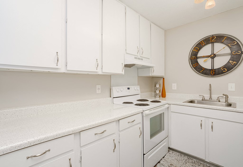 ample cabinet space at Malibu at Martin Apartments in Huntsville, Alabama