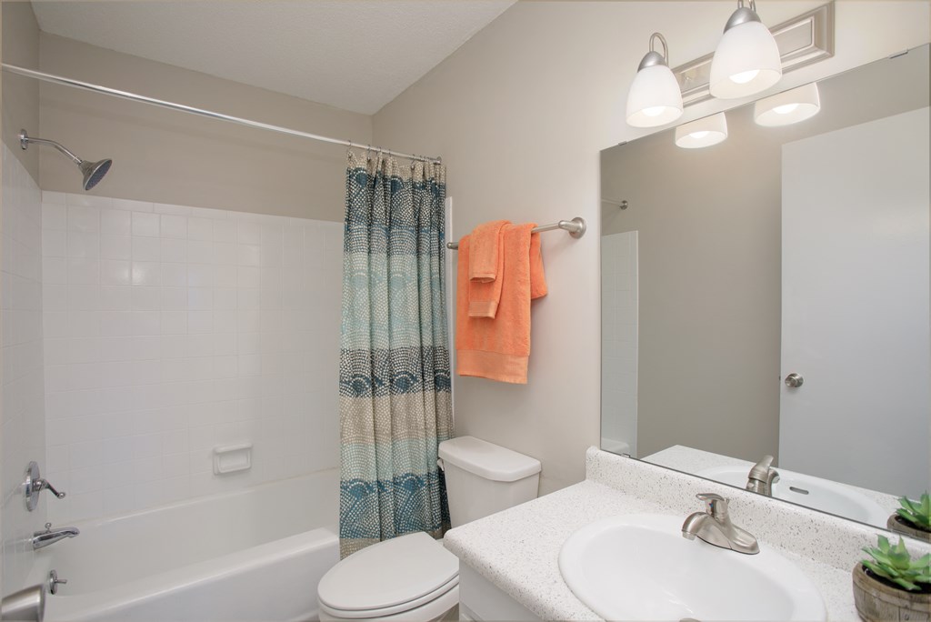 attached bath at Malibu at Martin Apartments in Huntsville, Alabama
